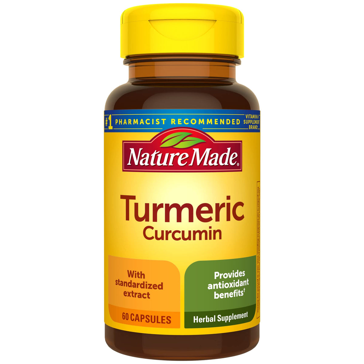 Nature Made Turmeric Curcumin 500 mg, Turmeric Curcumin Supplement for Antioxidant Support, Herbal Supplements, 120 Capsules, 120 Day Supply