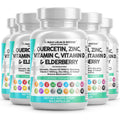 Q Defend Quercetin Supplement with Zinc Vitamin C Vitamin D Elderberry Turmeric Black Pepper Garlic Ginger Sea Moss Lysine Stinging Nettle Reishi Mushroom Immune Support 60 Capsules by Clean Nutra